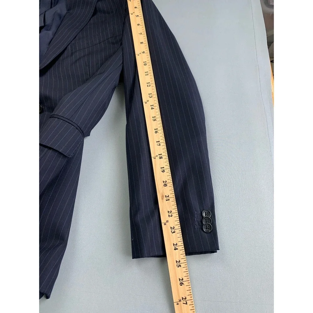 Banana Republic Mens Blazer 40R‎ Blue Striped Easter Wool Wedding Modern Fit
